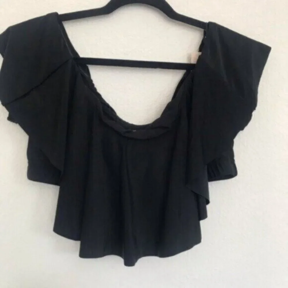 Unique Vintage Size 1X Black Ruffled Ramona Swim Top NWT - Picture 3 of 6